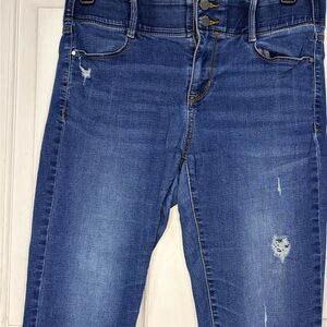 Women's Distressed Blue Jeans